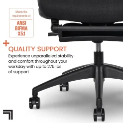 Office Chairs*Sharper Image S850 Ergonomic Mesh Swivel Massage with Heat Executive Task Chair with Footrest, Black (60106-BLK)