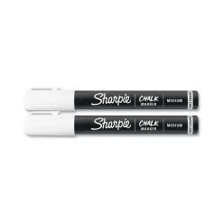 Markers|Sharpie Chalk Wet Erase Marker, Medium Tip, White, 2/Pack (2103010)