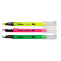 Highlighters|Sharpie Clear View Highlighter, Chisel Tip, Assorted, 3/Pack (1950748/2128214)
