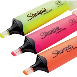 Highlighters|Sharpie Clear View Highlighter, Chisel Tip, Assorted, 3/Pack (1912767/2128222)