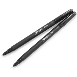Pens|Sharpie Felt Pens, Fine Point, 0.4mm, Black Ink, 4/Pack (1742661)