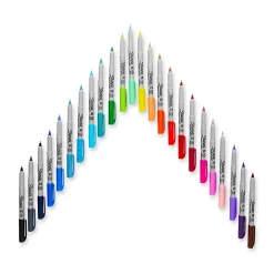 Markers|Sharpie Glam Pop Permanent Markers, Ultra Fine Tip, Assorted, 24/Pack (1949558)