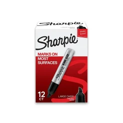 Markers|Sharpie King Size Tank Permanent Marker, Chisel Tip, , 12/Pack (15001A) Black