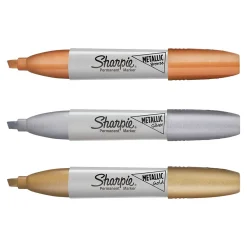 Markers|Sharpie Metallic Permanent Markers, Chisel Tip, Silver/Gold/Bronze, 3/Pack (2089609)
