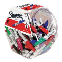 Markers|Sharpie Mini Permanent Markers, Fine Tip, Assorted, 72/Pack (35111)
