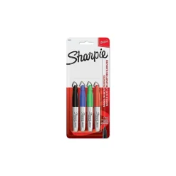 Markers|Sharpie Mini Permanent Markers, Fine Tip, Assorted, 4/Pack (35113)