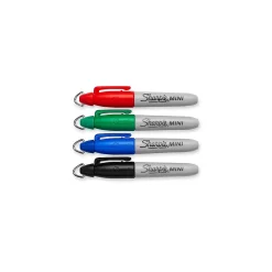 Markers|Sharpie Mini Permanent Markers, Fine Tip, Assorted, 4/Pack (35113)