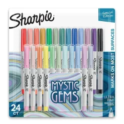 Markers|Sharpie Mystic Gems Permanent Markers, Ultra Fine Tip, Assorted, 24/Pack (2136772)