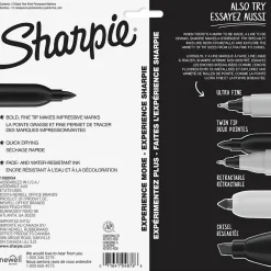 Markers|Sharpie Permanent Marker, Fine Tip, Black, 12/Pack (1812419)