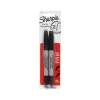 Markers|Sharpie Permanent Marker, Twin Tip, Black Ink, 2/Pack (32162)
