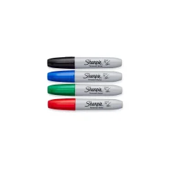 Markers|Sharpie Permanent Marker, Chisel Tip, Assorted, 4/Set (38254PP/2184826) Assorted Colors
