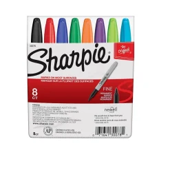 Markers|Sharpie Permanent Marker, Fine Tip, Assorted, 8/Pack (30078)