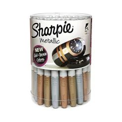 Markers|Sharpie Permanent Markers, Fine Tip, Assorted Metallic, 36/Pack (1835492)