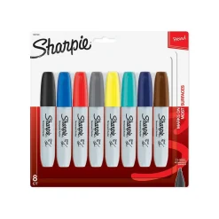 Markers|Sharpie Permanent Markers, Chisel Tip, Assorted Fashion Colors, 8/Pack (1927322)