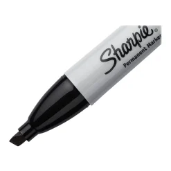 Markers|Sharpie Permanent Markers, Chisel Tip, Black, 36/Pack (2083007)