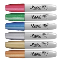 Markers|Sharpie Permanent Markers, Chisel Tip, Assorted Metallic, 6/Pack (2089634)