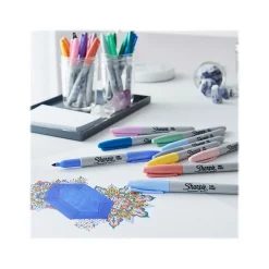 Markers|Sharpie Permanent Markers, Fine Tip, Mystic Gem Assorted Inks, 5/Pack (2136773)