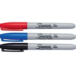 Markers|Sharpie Permanent Markers, Fine Tip, Assorted Inks, 3/Pack (30173) Assorted Colors