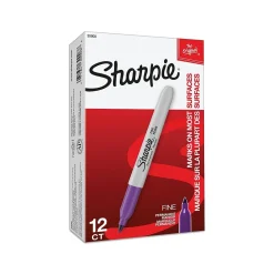 Markers|Sharpie Permanent Markers, Fine Tip, , 12/Pack (30008) Purple
