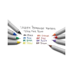 Markers|Sharpie Permanent Markers, Ultra Fine Tip, Assorted, 8/Pack (37600)