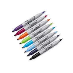 Markers|Sharpie Permanent Markers, Twin Tip, Assorted, 8/Pack (33861)