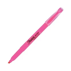 Highlighters|Sharpie Pocket Stick Highlighters, Chisel Tip, Flourescent Pink, Dozen (27009)