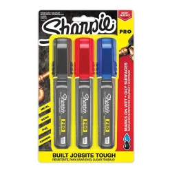 Markers|Sharpie PRO Permanent Markers, Chisel Tip, Assorted, 3/Pack (2018335/2178474)