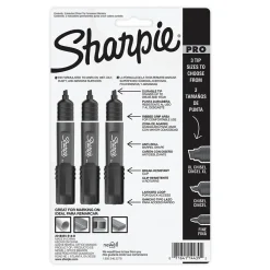 Markers|Sharpie PRO Permanent Markers, Chisel Tip, Assorted, 3/Pack (2018335/2178474)