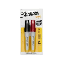 Markers|Sharpie ® Professional Permanent Markers, Chisel Tip, Assorted Colors, 2/Pack (34822PP)