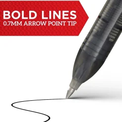 Pens|Sharpie Rollerball Pen, Arrow Point Pen for Bold Lines, Black Ink, Dozen (2101305)