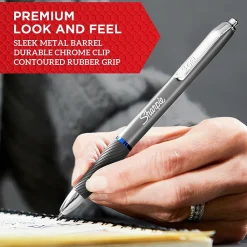 Pens|Sharpie S-Gel Metal RT Gel Pen, Medium Point, Black Ink, 4/Pack (2153578)