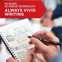 Pens|Sharpie S-Gel Retractable Gel Pens, Fine Point, 0.5mm, Ink, Dozen (2096145) Black