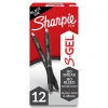 Pens|Sharpie S-Gel Retractable Gel Pens, 0.38 mm, Ultra Fine Point, Black Ink, Dozen (2140521)