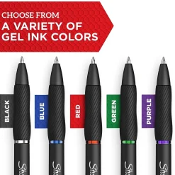Pens|Sharpie S-Gel Retractable Gel Pens, 0.38 mm, Ultra Fine Point, Black Ink, Dozen (2140521)