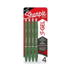 Pens|Sharpie S-Gel Retractable Gel Pen, Medium Point, 0.7mm, Black Ink, 4/Pack (2195731)