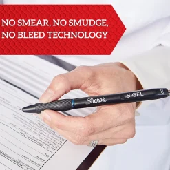 Pens|Sharpie S-Gel Retractable Gel Pen, Medium Point, 0.07mm, Blue Ink, 36/Pack (2208552)
