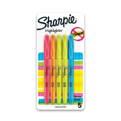 Highlighters|Sharpie Stick Highlighter, Chisel Tip, Assorted, 5/Pack (1908101)