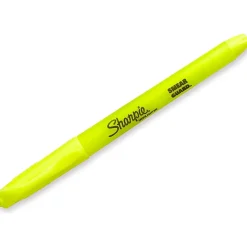 Highlighters|Sharpie Stick Pocket Highlighter, Chisel Tip, Yellow, 4/Pack (1770695)