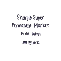 Markers|Sharpie Super Permanent Markers, Fine Tip, Black, 6/Pack (33666)
