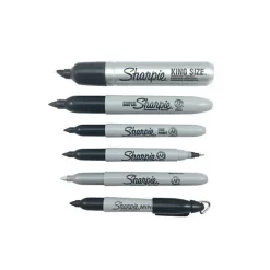 Markers|Sharpie Super Permanent Markers, Fine Tip, Black, 6/Pack (33666)