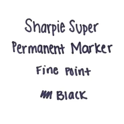 Markers|Sharpie Super Permanent Marker, Fine Tip, Black, Dozen (33001)