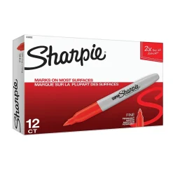 Markers|Sharpie Super Permanent Marker, Fine Tip, Red, Dozen (33002)