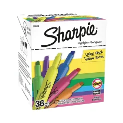 Highlighters|Sharpie Tank Highlighter, Chisel Tip, Assorted, 36/Pack (2133496)