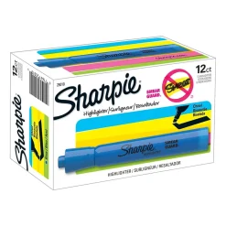 Highlighters|Sharpie Tank Highlighter, Chisel Tip, Fluorescent Blue, Dozen (25010)