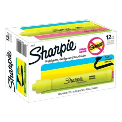 Highlighters|Sharpie Tank Highlighter, Chisel Tip, Fluorescent Yellow, Dozen (25025)