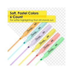 Highlighters|Sharpie Tank Highlighters, Chisel Tip, Assorted Colors, 6/Pack (2157488)