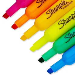 Highlighters|Sharpie Tank Highlighters, Chisel Tip, Assorted Fluorescent, 20/Pack (25018)