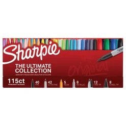 Markers|Sharpie The Ultimate Collection Permanent Markers, Assorted Tips, Assorted Colors, 115/Pack (1983255)