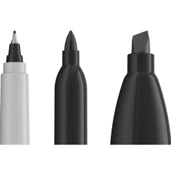 Markers|Sharpie Variety Pack Permanent Markers, Assorted Tips, Black, 6/Pack (2135318)