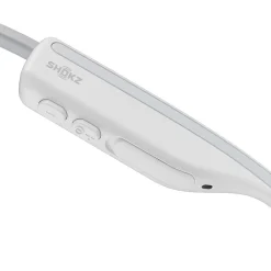 OpenMove Bone-Conduction Open-Ear Lifestyle Headphones with Microphones, White (S661-ST-WT-US)<Shokz Clearance